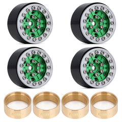 INJORA 1.0" 6-Spokes CNC Aluminum Beadlock Wheel Rims for 1/24 RC Crawlers (4) (W1022)