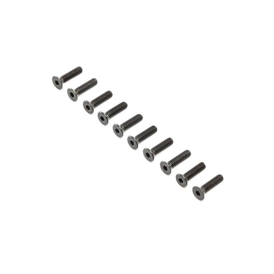 Losi Flat Head Screws, Steel, Black Oxide, M4 x 16mm (10) (LOS255017)