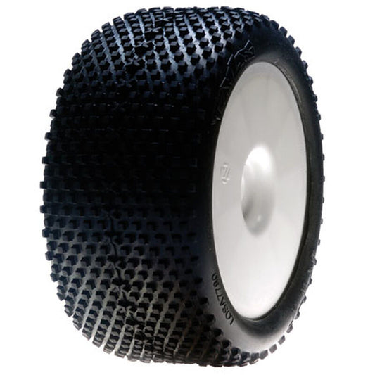 LOSI 1/8 XTT Truggy Front/Rear 2.8 Pre-Mounted Tires, 12mm Hex, White (2) (LOSA17701B)