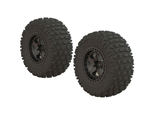 ARRMA (ARA550087) dBoots Fortress SC Tire Set Glued Black Chrome (2) (ARAC9631)