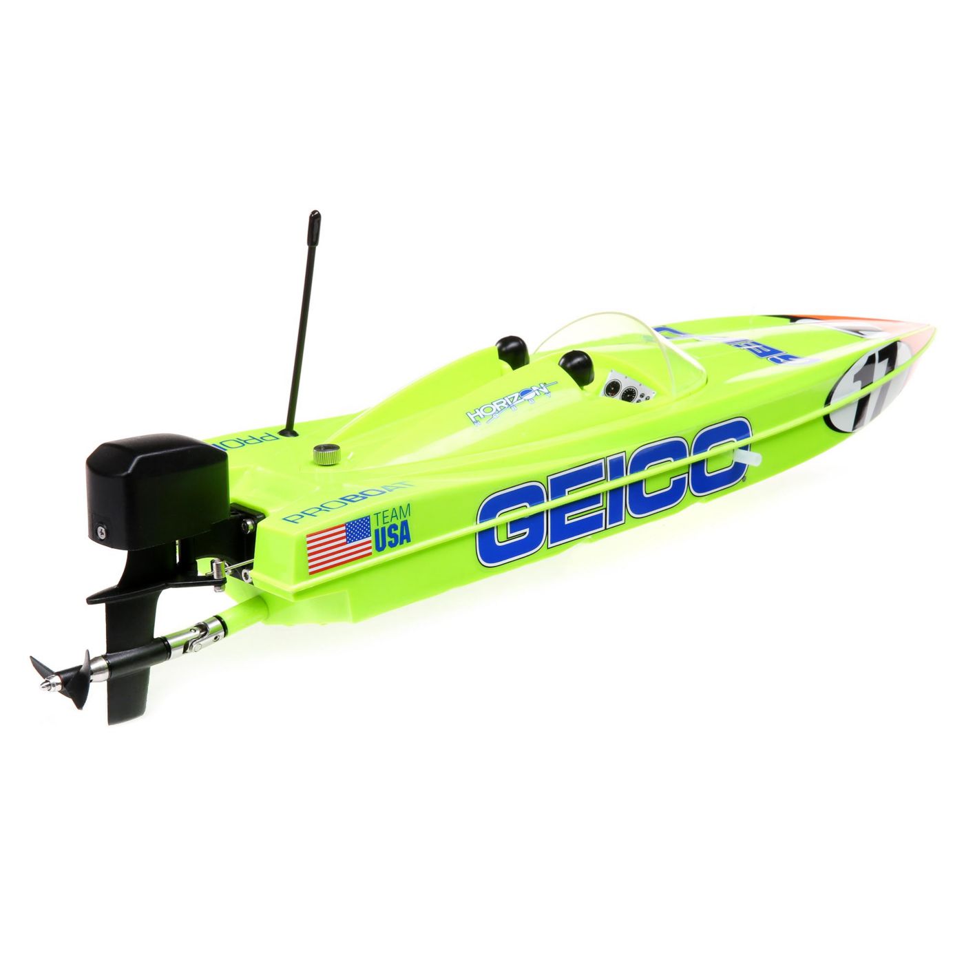 ProBoat 17" Power Boat Racer Deep-V RTR, Miss Geico (PRB08044T1)