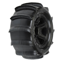 Pro-Line 1/16 Sling Shot 2.2 Sand Tires Mounted Black Desperado Wheels: 1/16 E-Revo (PRO1010110)