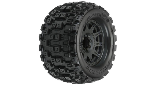 Pro-Line Badlands MX38 3.8" Mounted Raid MT Tires, 8x32 17mm (F/R) (PRO1012710) Horizon Hobby