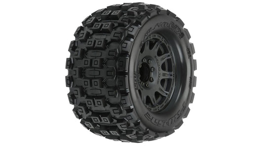 Pro-Line Badlands MX38 3.8" Mounted Raid MT Tires, 8x32 17mm (F/R) (PRO1012710)