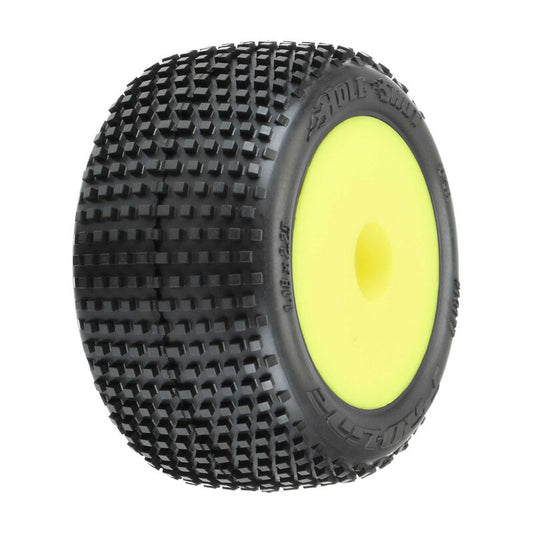 Pro-Line 1/18 Hole Shot F/R Mini Pre-Mounted Tires 8mm (2) Yellow (PRO1017712)