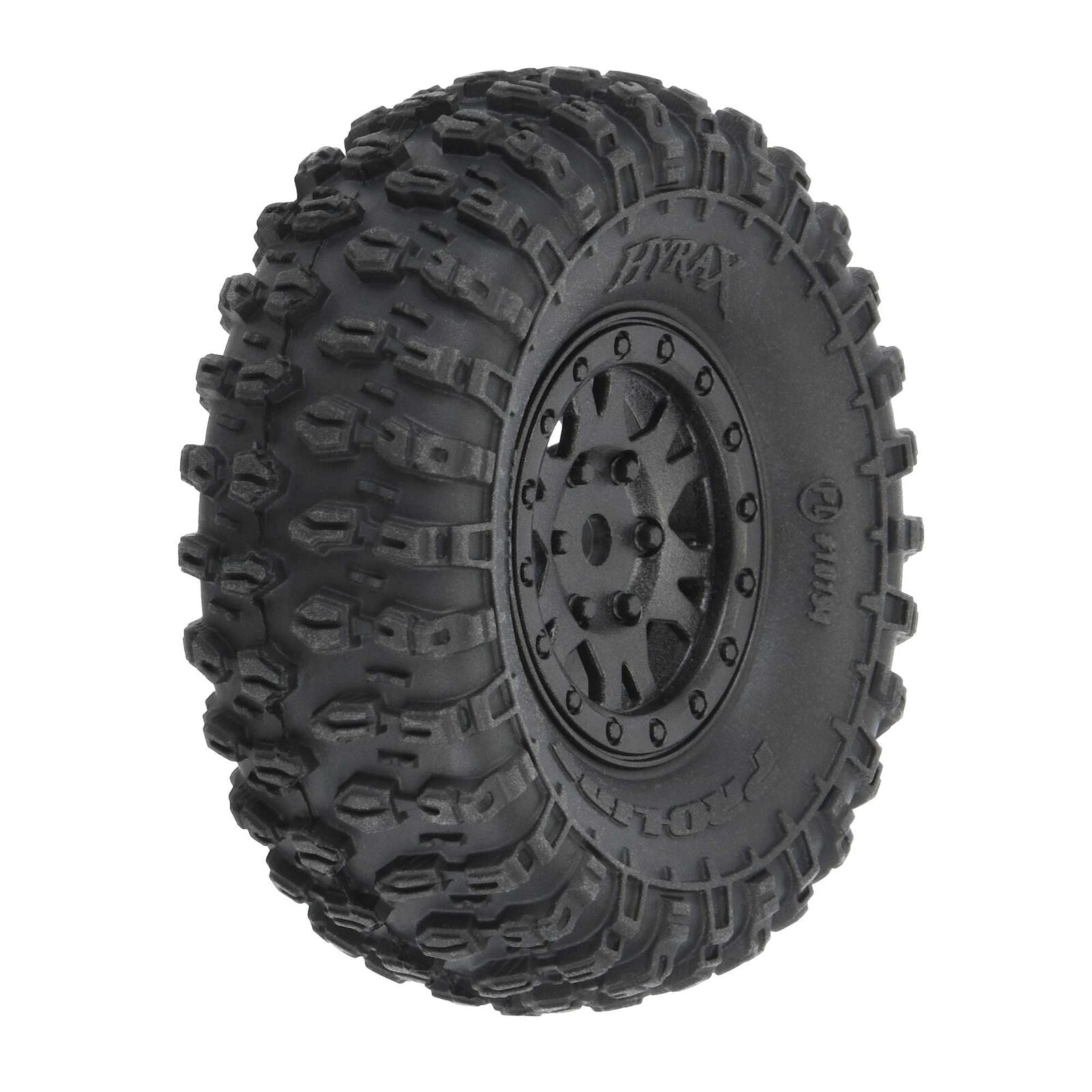 Pro-Line 1/24 Hyrax Front/Rear 1.0" Tires Mounted 7mm Black Impulse (4): SCX24 (PRO1019410) Horizon Hobby