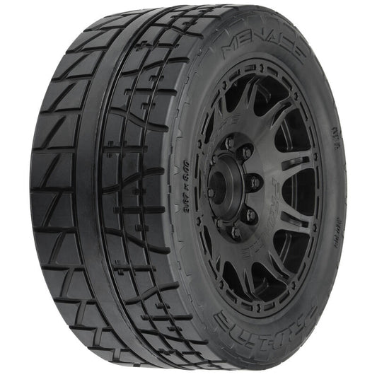 Pro-Line 1/6 Menace HP BELTED Fr/Rr 5.7" MT Tires Mounted 24mm Blk Raid (2) (PRO1020510)