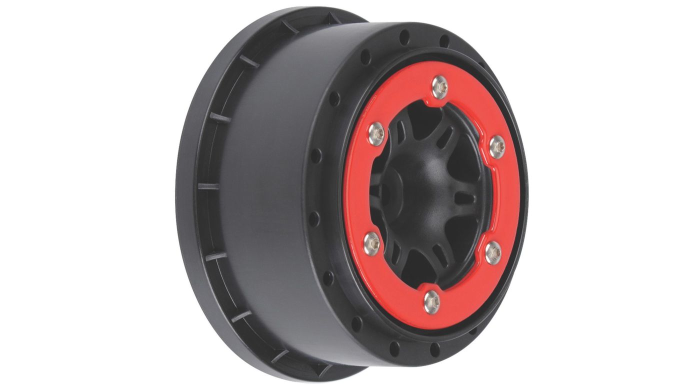 Pro-Line Sixer 2.2/3.0 Red/Black Bead-Loc R Wheels(2):SLH (PRO271504) Horizon Hobby