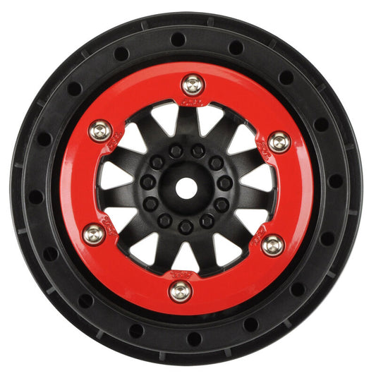 Pro-Line 1/10 F-11 Front/Rear 2.2"/3.0" 12mm Short Course Wheels (2) Red/Blk (PRO274603)