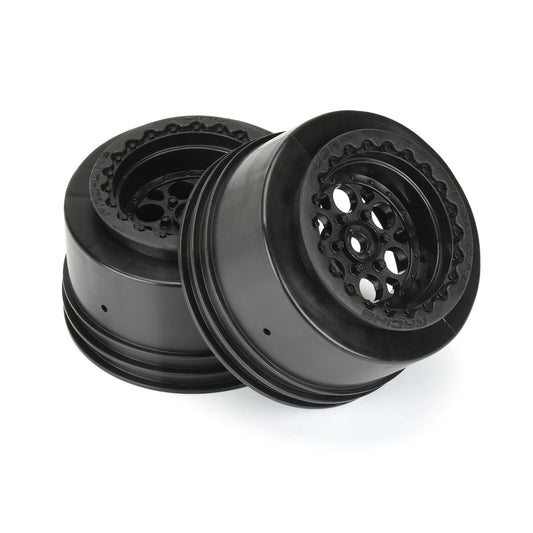 Pro-Line 1/10 Showtime+ Wide Rear 2.2"/3.0" 12mm Drag Wheels (2) Black (PRO279403)