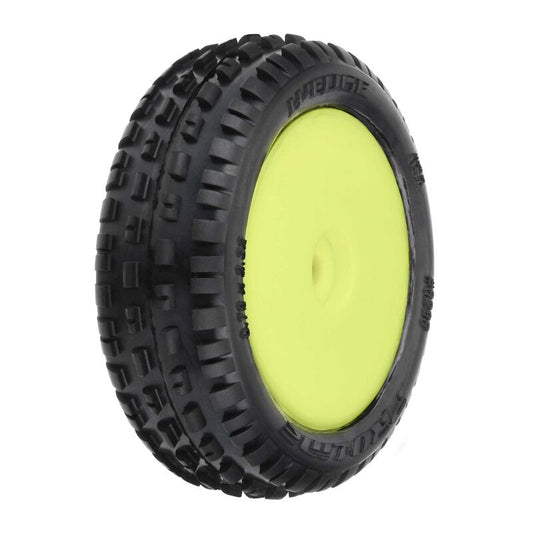 Pro-Line 1/16 Wedge Front Mini Pre-Mounted Tires 8mm (2) Yellow (PRO829812)