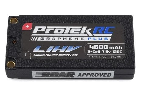 ProTek RC 2S 120C Low IR Si-Graphene + HV LCG Shorty LiPo Battery (7.6V/4600mAh) w/5mm Connectors (ROAR Approved) ()