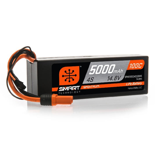 Spektrum 14.8V 5000mAh 4S 100C Smart LiPo, Hardcase, IC5 (SPMX50004S100H5)