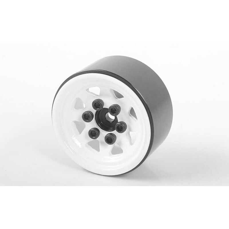 RC4WD Stamped Steel 1.0'' Stock Beadlock Wheels (White) (RC4ZW0111) Horizon Hobby