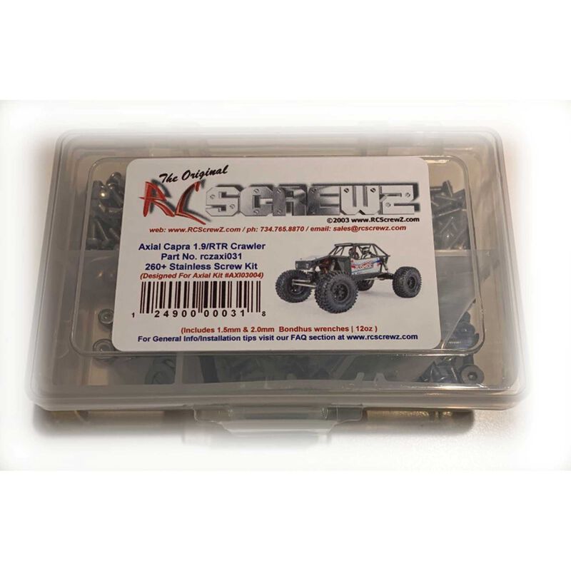 RC Screwz Stainless Steel Screw Kit: Axial Capra 1.9 (RCZAXI031)