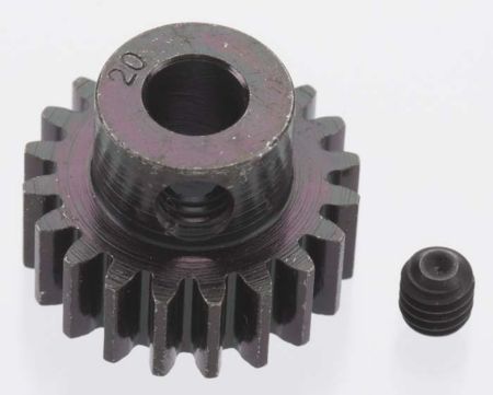 Robinson Racing Extra Hard 20 Tooth Blackened Steel 32p Pinion, 5mm (RRP8620)