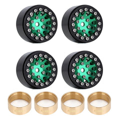 INJORA 1.0" 12-Spokes Beadlock Aluminum Wheel Rims for 1/24 RC Crawlers (4) (W1049)