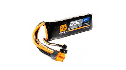 Spektrum 6.6V 2200mAh 2S 15C Smart LiFe Receiver Battery: Universal Receiver, IC3 (SPMX22002SLFRX)