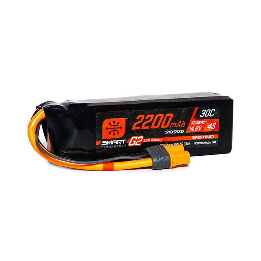 Spektrum 14.8V 2200mAh 4S 30C Smart LiPo G2: IC3 (SPMX224S30)