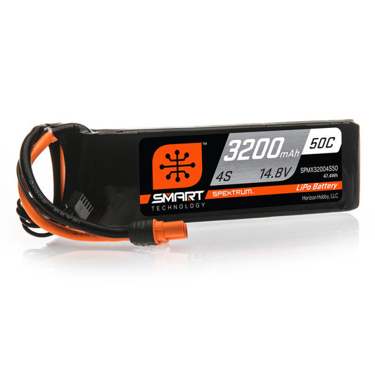 Spektrum 14.8V 3200mAh 4S 50C Smart LiPo Battery: IC3 (SPMX32004S50)