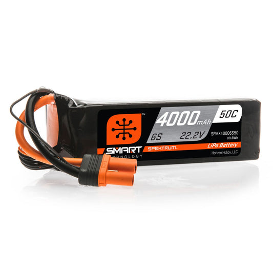 Spektrum 22.2V 4000mAh 6S 50C Smart LiPo Battery: IC5 (SPMX40006S50)