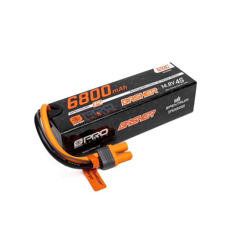 Spektrum 14.8V 6800mAh 4S 120C Smart G2 Pro Basher LiPo: IC5 (SPMXB4S68)