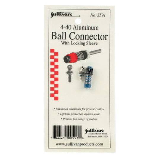 Sullivan: 4-40 Aluminum Ball Link with Locking Sleeve (Blue) (SUL591)