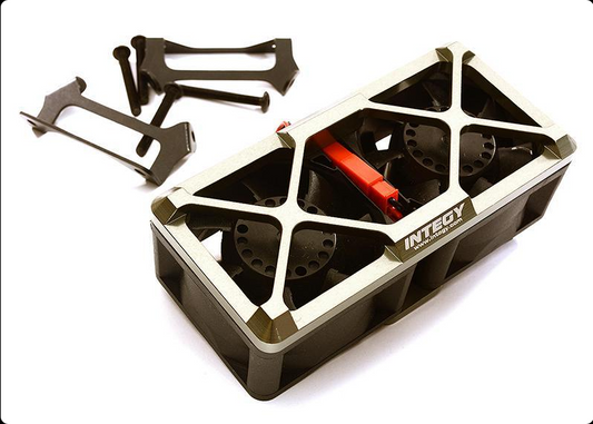 Integy Ultra High Speed Twin Cooling Fan Kit 17k rpm for Traxxas X-Maxx (C28697GREY)