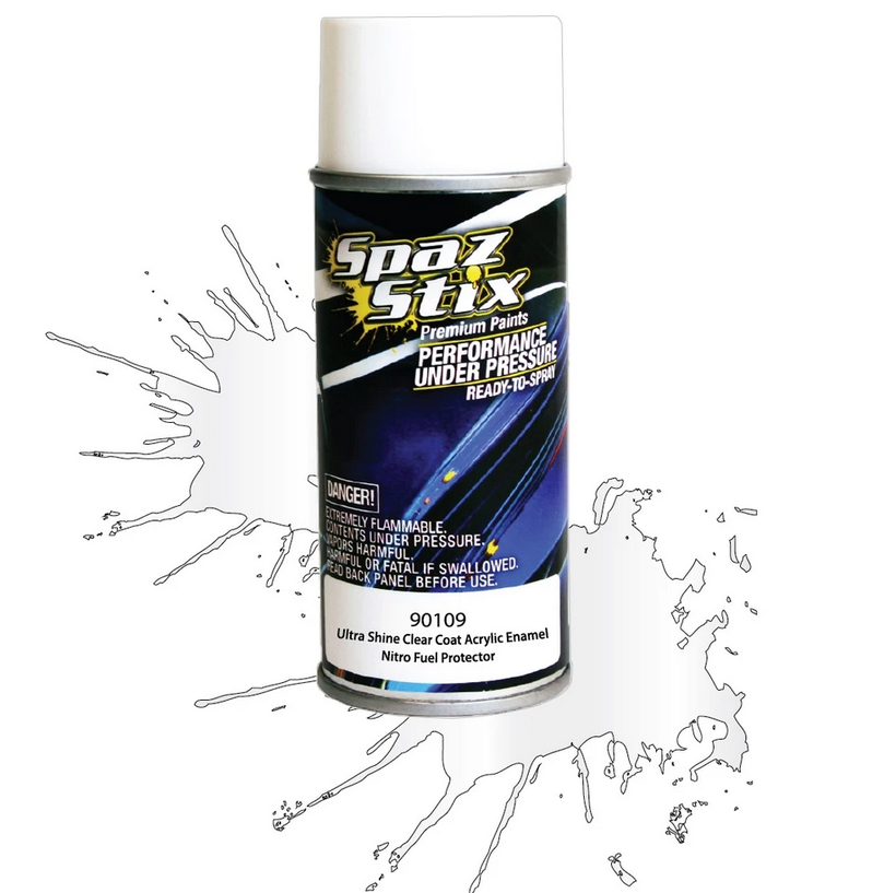 Spaz Stix Ultra Shine Clear Acrylic Enamel, Aerosol, 3.5 oz (SZX90109)