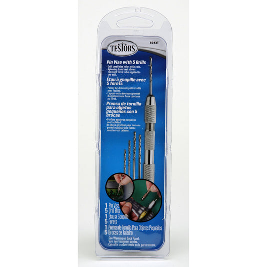 Testors Pin Vise & 5 Drill Bits Tool (TES8943T)