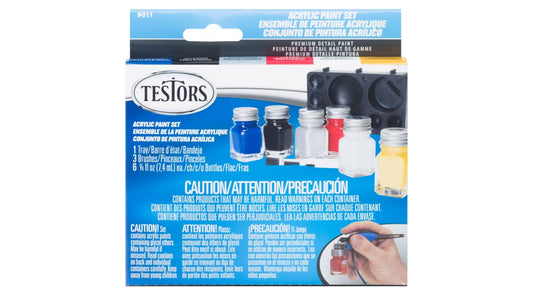 Testors 1/4 oz , Acrylic Set, 6pk, Primary Colors TES9011