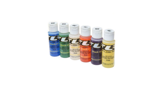 LOSI Shock Oil, 6Pk, 20, 25, 30, 35, 40, 45, 2oz Each (TLR74020)