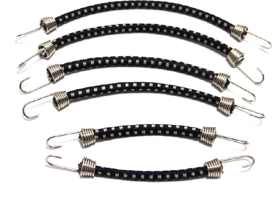 Hot Racing 1/10 Scale Bungee Cord Set (6) (Black W/ White) (ACC468C01) Hot Racing