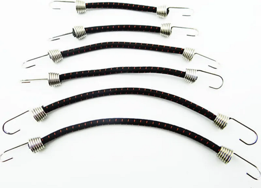 Hot Racing 1/10 Scale Bungee Cord Set (6) (Black W/ Red) (ACC468C21) Hot Racing