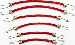 Hot Racing 1/10 Scale Bungee Cord Set (6) (Red W/ Black) (ACC468C12) Hot Racing