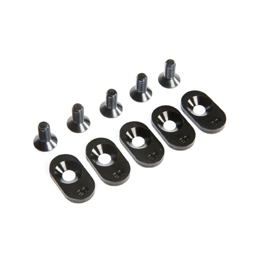 Losi Engine Mount Insert and Screws 20T, (5): 5ive-T 2.0 (fits 62T spur) (Black) (LOS252103)