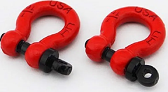 Hot Racing 1/10 Scale Red Tow Shackle D-Rings (2) (ACC808X02)