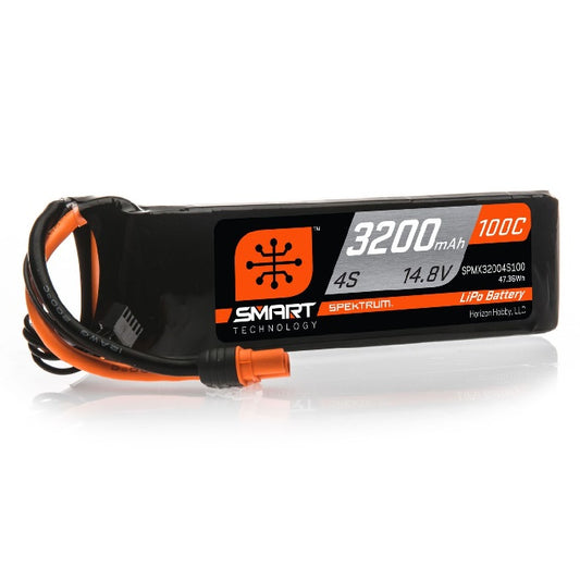 Spektrum 14.8V 3200mAh 4S 100C Smart LiPo Battery: IC3 (SPMX32004S100)