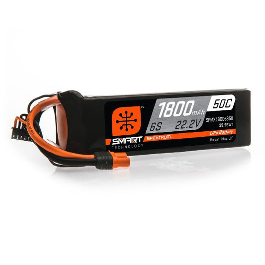 Spektrum 22.2V 1800mAh 6S 50C Smart LiPo Battery: IC3 (SPMX18006S50)