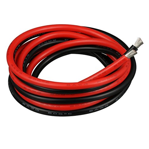 Silicone Wire 8awg - 3ft Each, Red & Black