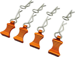 Hot Racing 1/10 Orange Aluminum EZ Pulls (4) Body Clips (8) (HRAAC03EZ03) Hot Racing