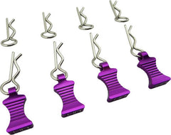 Hot Racing 1/10 Purple Aluminum EZ Pulls (4) Body Clips (8) (AC03EZ07) Hot Racing