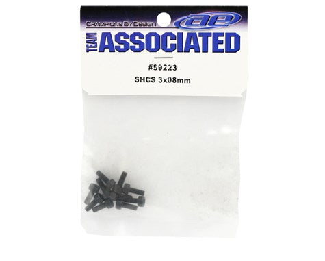 Team Associated 3x8mm SHC Screws (10) (ASC89223)