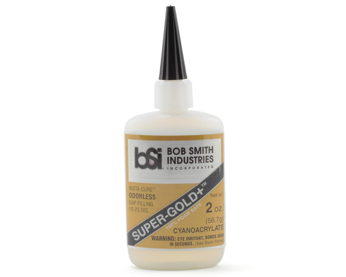 Bob Smith Super-Gold+ Gap Filling Odorless Foam Safe CA Glue  2oz (BSI-128)