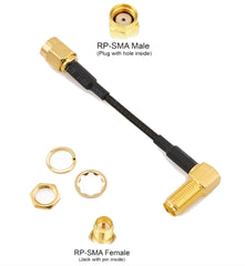 Dragon Rider 5cm RP-SMA Male to 90 Degree RP-SMA Female Cable (DGR-0850)