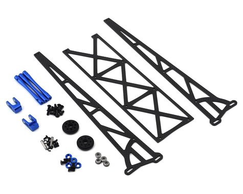 DragRace Concepts 10" Slider Wheelie Bar w/Plastic Wheels (Blue) (DRC-390-0002)