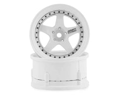 DS Racing Drift Element 6 Spoke Drift Wheels (Triple White w/Silver Rivets) (2) (Adjustable Offset) w/12mm Hex (DSC-DE-203) Amain Hobbies