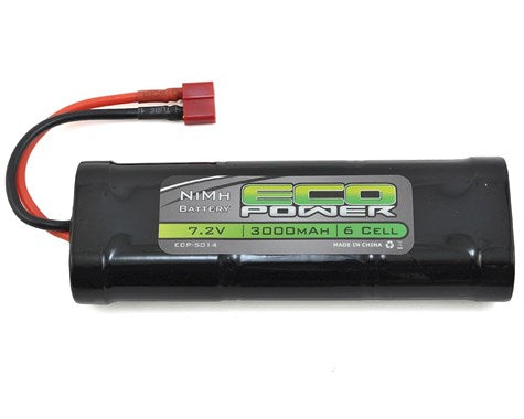 EcoPower 6-Cell NiMH Stick Pack Battery w/T-Style Connector (7.2V/3000mAh) (ECP-5014)