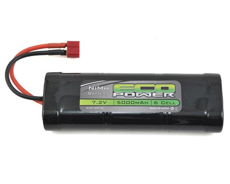 EcoPower 6-Cell NiMH Stick Pack Battery w/T-Style Connector (7.2V/5000mAh) (ECP-5016)