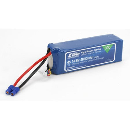 E-flite 4S 4000mAh 30C 14.8V LiPo,12AWG EC3 (EFLB40004S30)